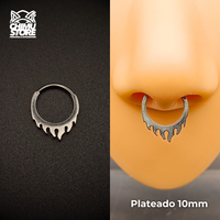 NEW Argolla Clicker Titanio G23 - Llamas Fuego (1,2mm) (16G)