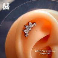 NEW Labret Titanio G23 - Corona de Zirconias (1,2mm;8mm) (16G)