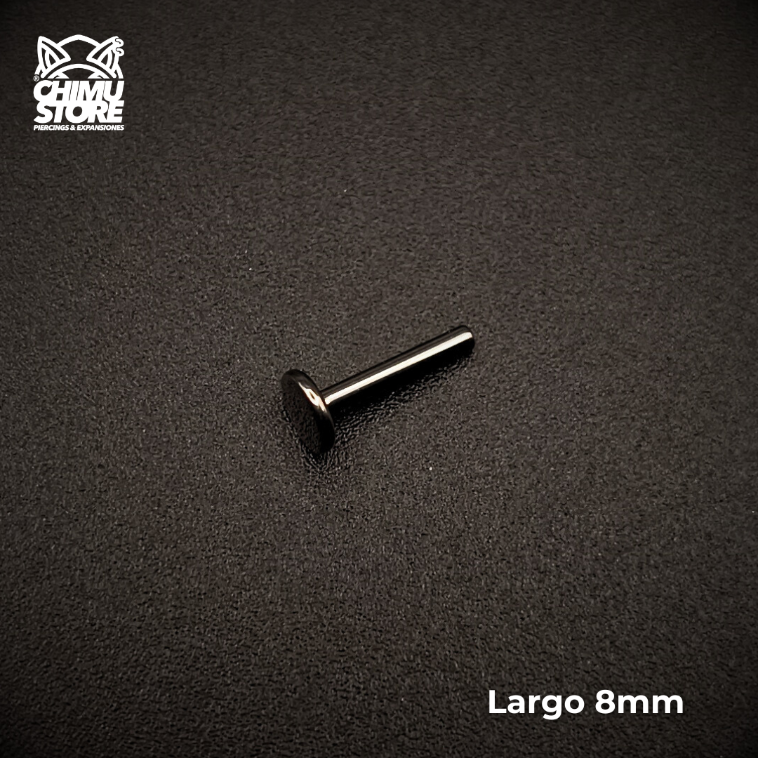 NEW Barra de Labret (Push Pin) Titanio G23 - Sin Bolita (1,2mm) (16G)