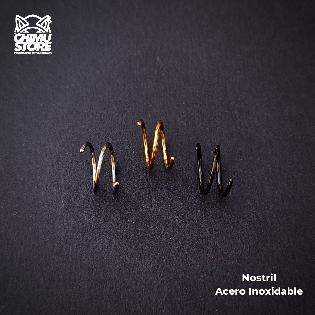 Nostril Acero Inoxidable - Doble Argolla 8mm (0,8mm;8mm) (20G)