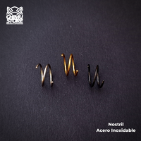 Nostril Acero Inoxidable - Doble Argolla 8mm (0,8mm;8mm) (20G)