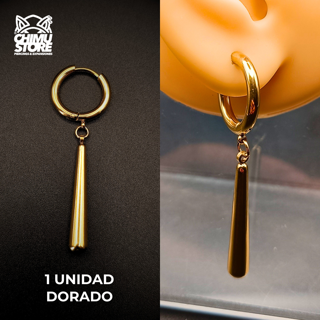 NEW Colgante Acero Inoxidable - Pendientes de Zoro 35mm (1mm;12mm) (18G)