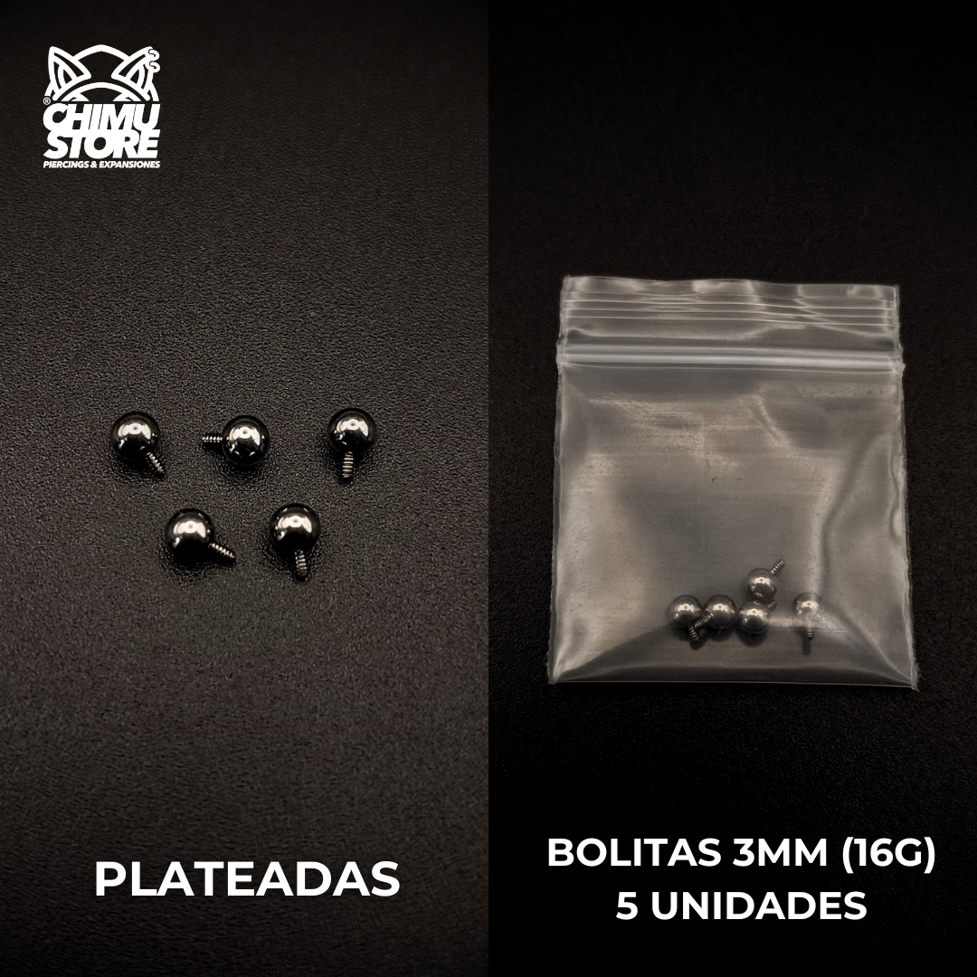 NEW Tops (HC) Titanio G23 - Repuestos de Bolitas (16G y 14G)