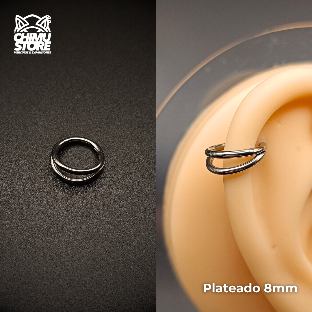NEW Argolla Clicker Titanio G23 - Doble Anillo (1,2mm) (16G)