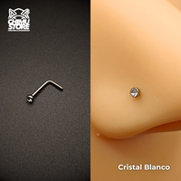 NEW Nostril Forma de L Titanio G23 - 5 Diseños (0,8mm;6+4mm) (20G)