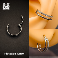 NEW Argolla Clicker Titanio ASTM F-136 - Double Spark Zirconias (1,2mm;12mm) (16G)