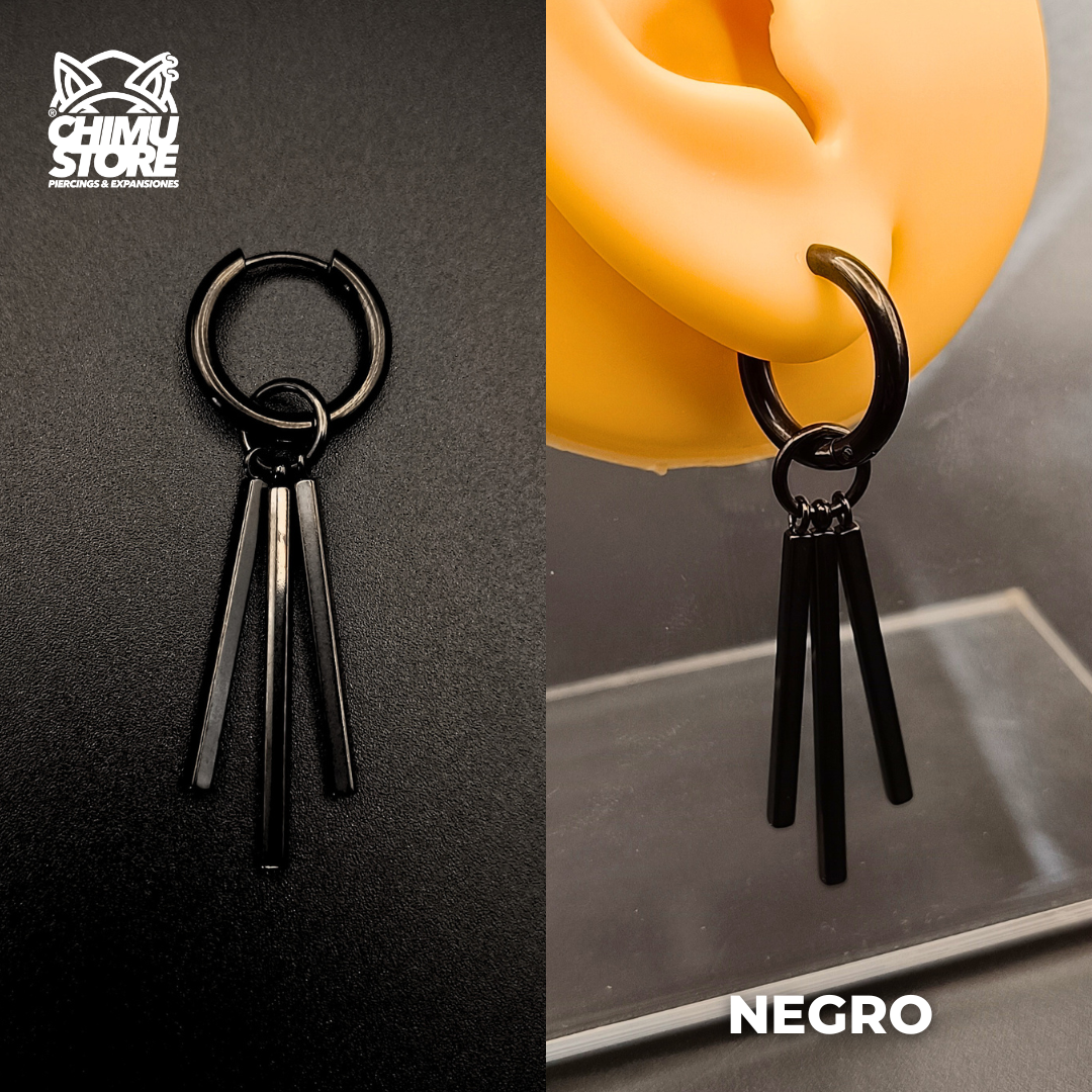 NEW Colgante Acero Inoxidable - 3 Barras Rectas (1mm;12mm) (18G)