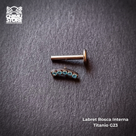 NEW Labret Titanio G23 - Cluster Recto 5 Cristales (1,2mm;8mm) (16G)