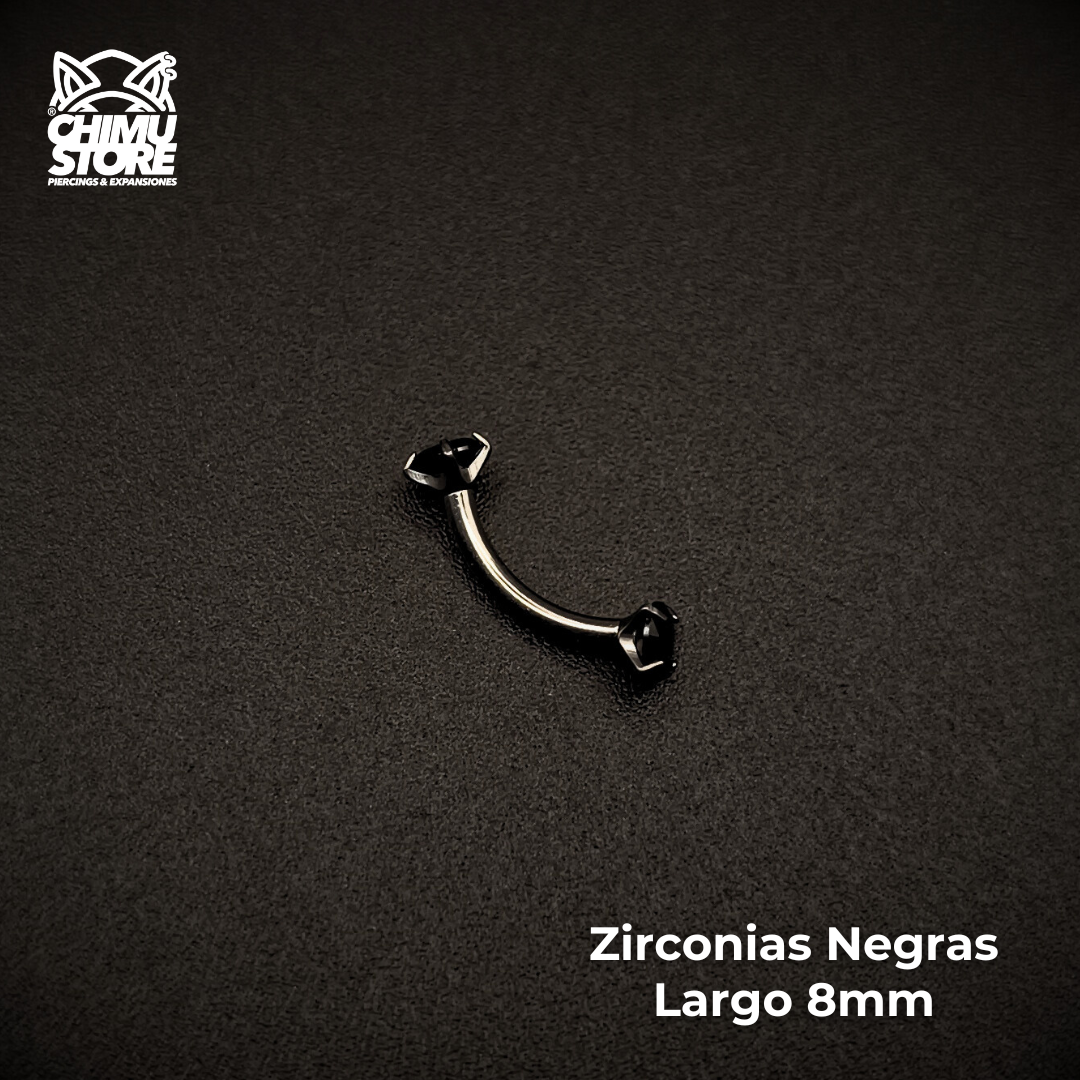 NEW Banana (HC) Titanio G23 - Prong Set Zirconias (1,2mm) (16G)