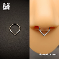 NEW Argolla Clicker Titanio G23 - En Punta Zirconias Frontales (1,2mm) (16G)