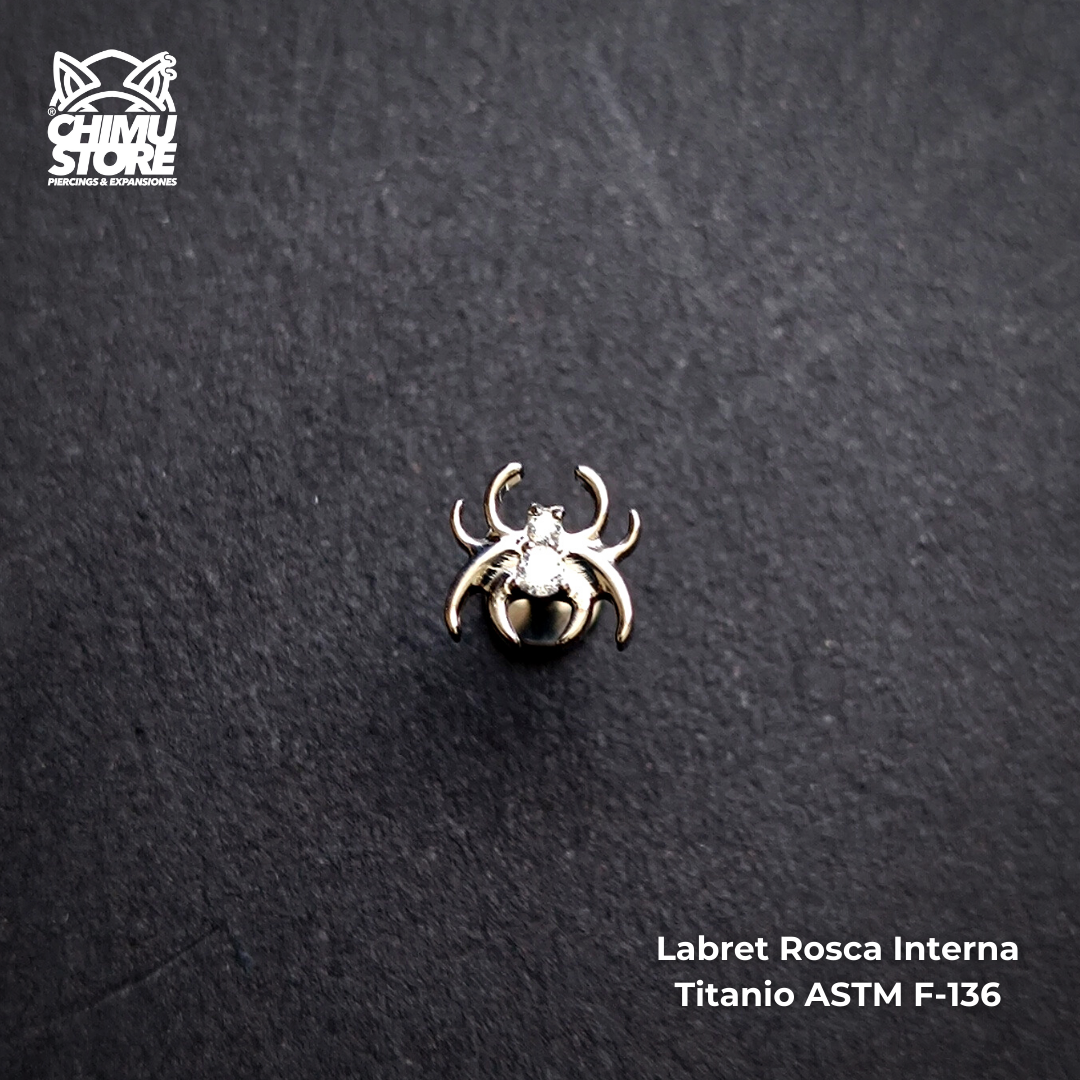 NEW Labret Titanio ASTM F-136 - Araña Zirconias (1,2mm;6mm) (16G)