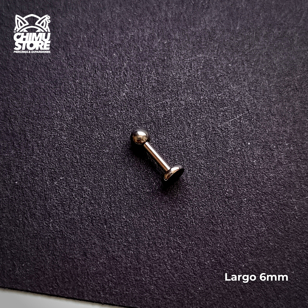 REP Labret Plateado Titanio G23 - Bolitas 3mm (5 Largos de Barra) (1,2mm) (16G)