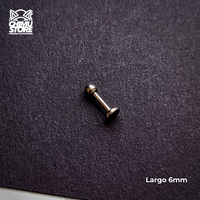 Labret Plateado Titanio G23 - Bolitas 3mm (1,2mm) (16G)