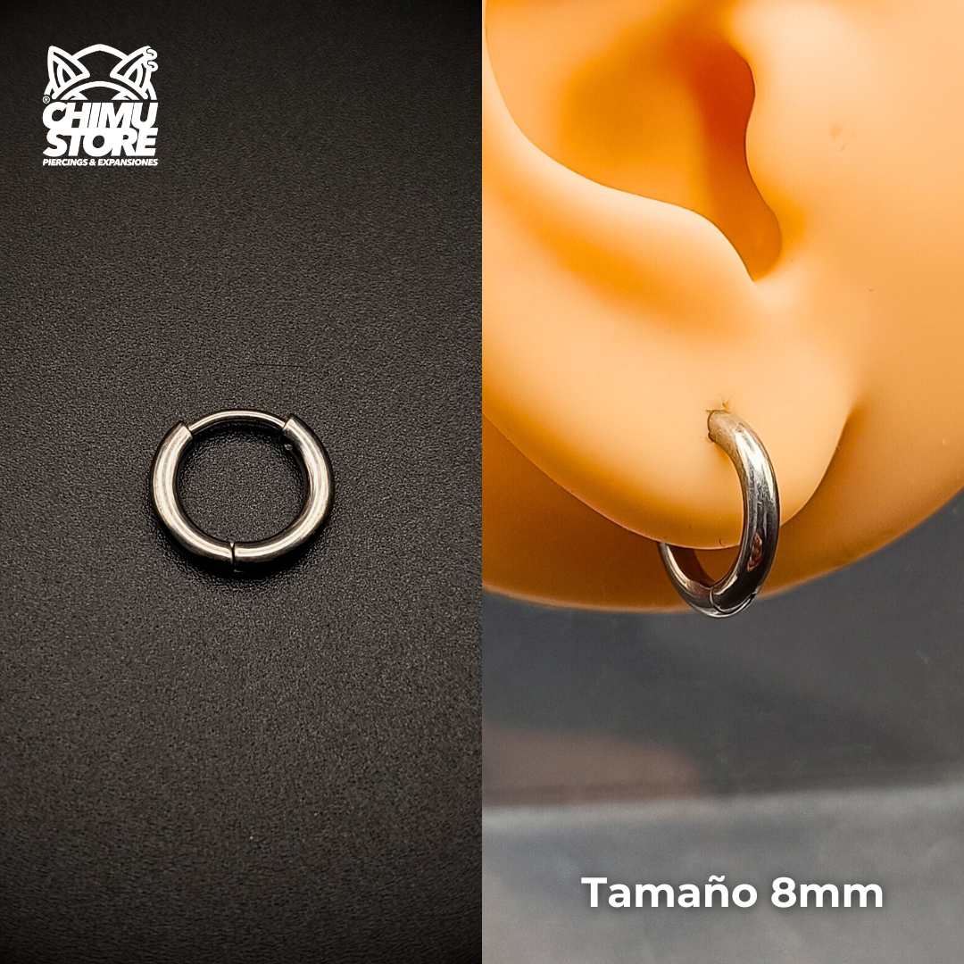 NEW Argollas Titanio G23 - Plateados Grosor 2mm - Para Colgantes y Septums (18G)