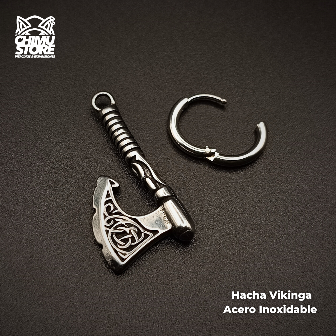 NEW Colgante Acero Inoxidable - Hacha Vikinga (1mm;10mm) (18G)