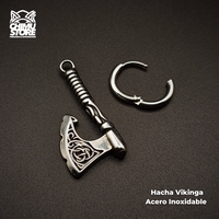 NEW Colgante Acero Inoxidable - Hacha Vikinga (1mm;10mm) (18G)