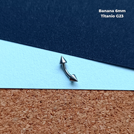 NEW Banana Rosca Externa Titanio G23 - Puntas 3mm Plateado (1,2mm) (16G)
