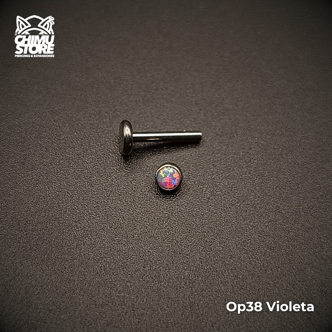 NEW Labret Titanio G23 - Piedra Opalita de 3mm (1,2mm;8mm;3mm) (16G)