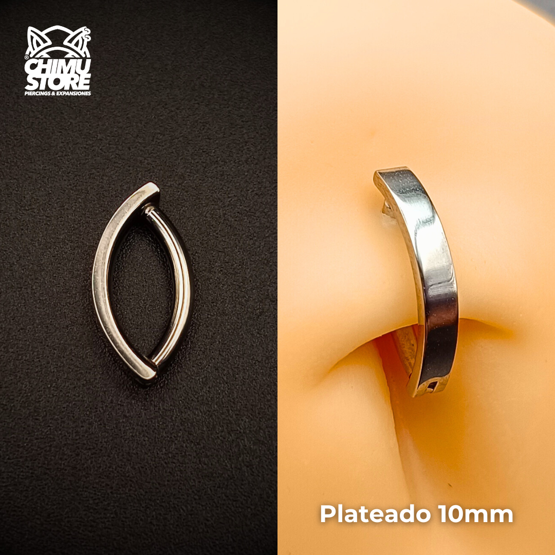Navel Ombligo Clicker Titanio G23 - Luxe Curve Liso (1,6mm) (14G)