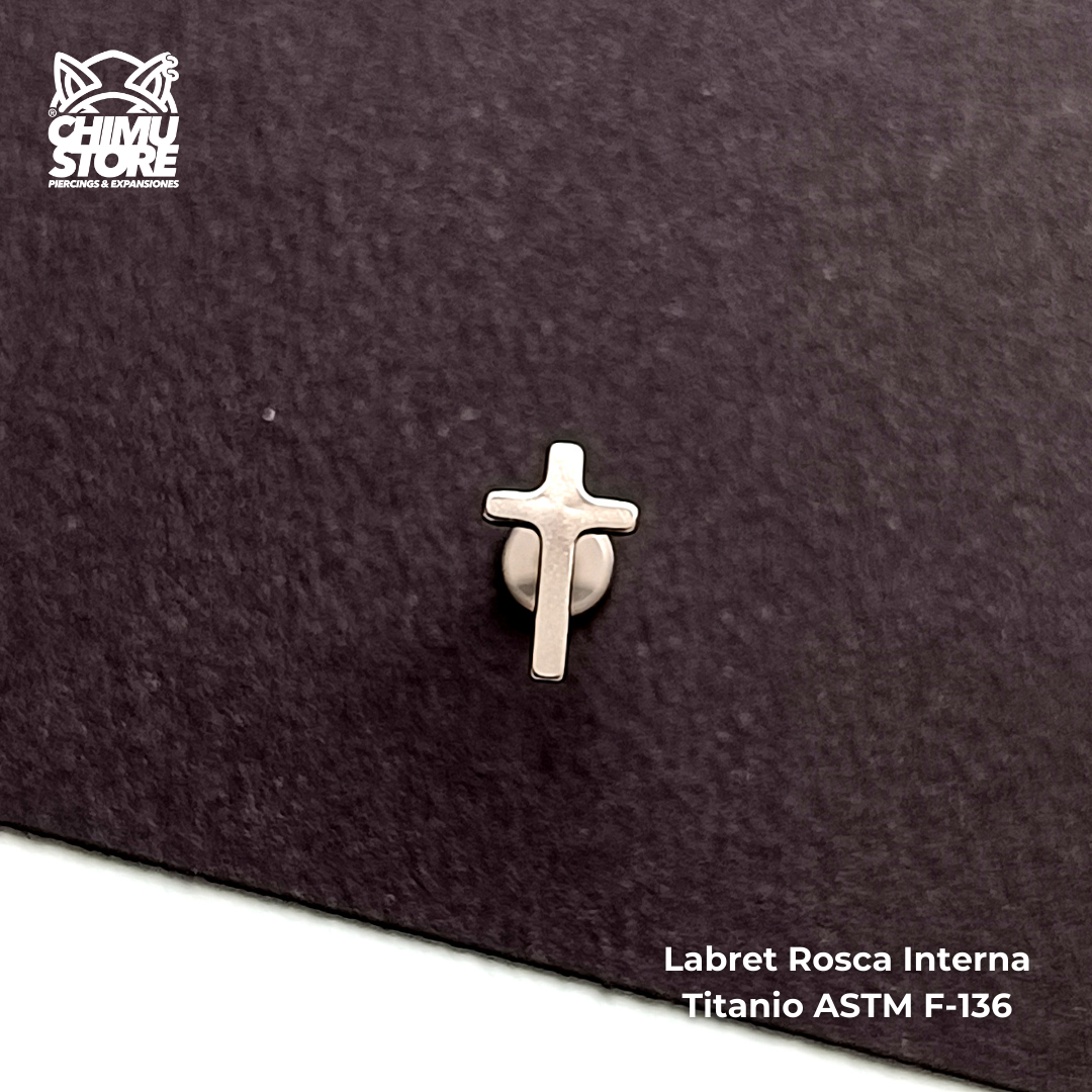 REP Labret Rosca Interna Titanio ASTM F-136 - Cruz (1,2mm;8mm) (16G)