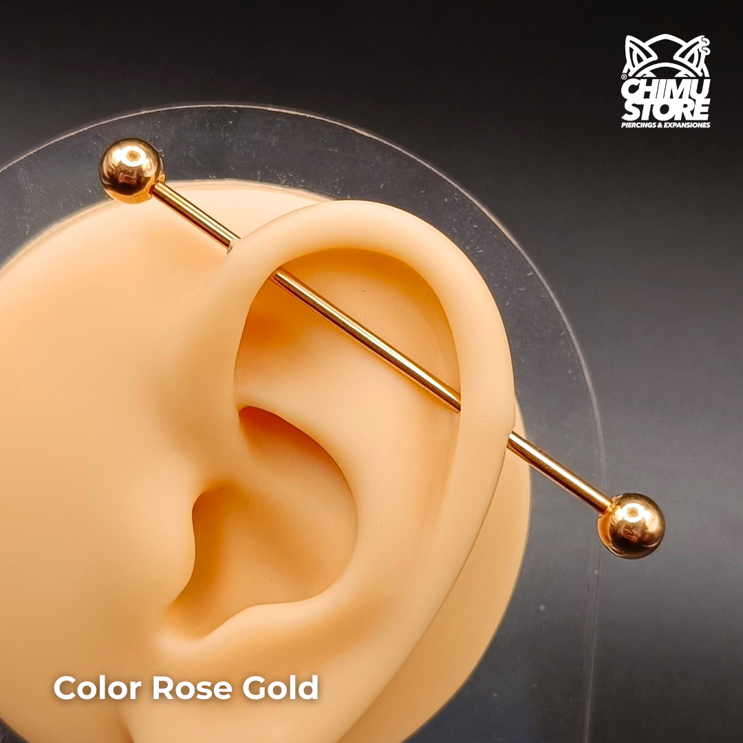 Industrial Barbell (RE) Acero Inoxidable - Bolitas de 6mm (1,6mm;50mm;6x6) (14G)