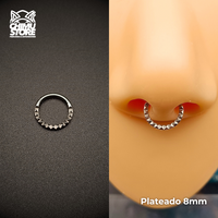 Argolla Clicker Titanio ASTM F-136 - Piramides Frontales (1,2mm) (16G)