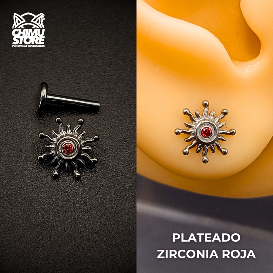 NEW Labret (HC) Titanio G23 - Solar Sigil Zirconia (1,2mm;8mm) (16G)