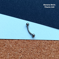 NEW Banana Rosca Interna Titanio G23 - Bolitas 3mm Plateado (1,2mm) (16G)