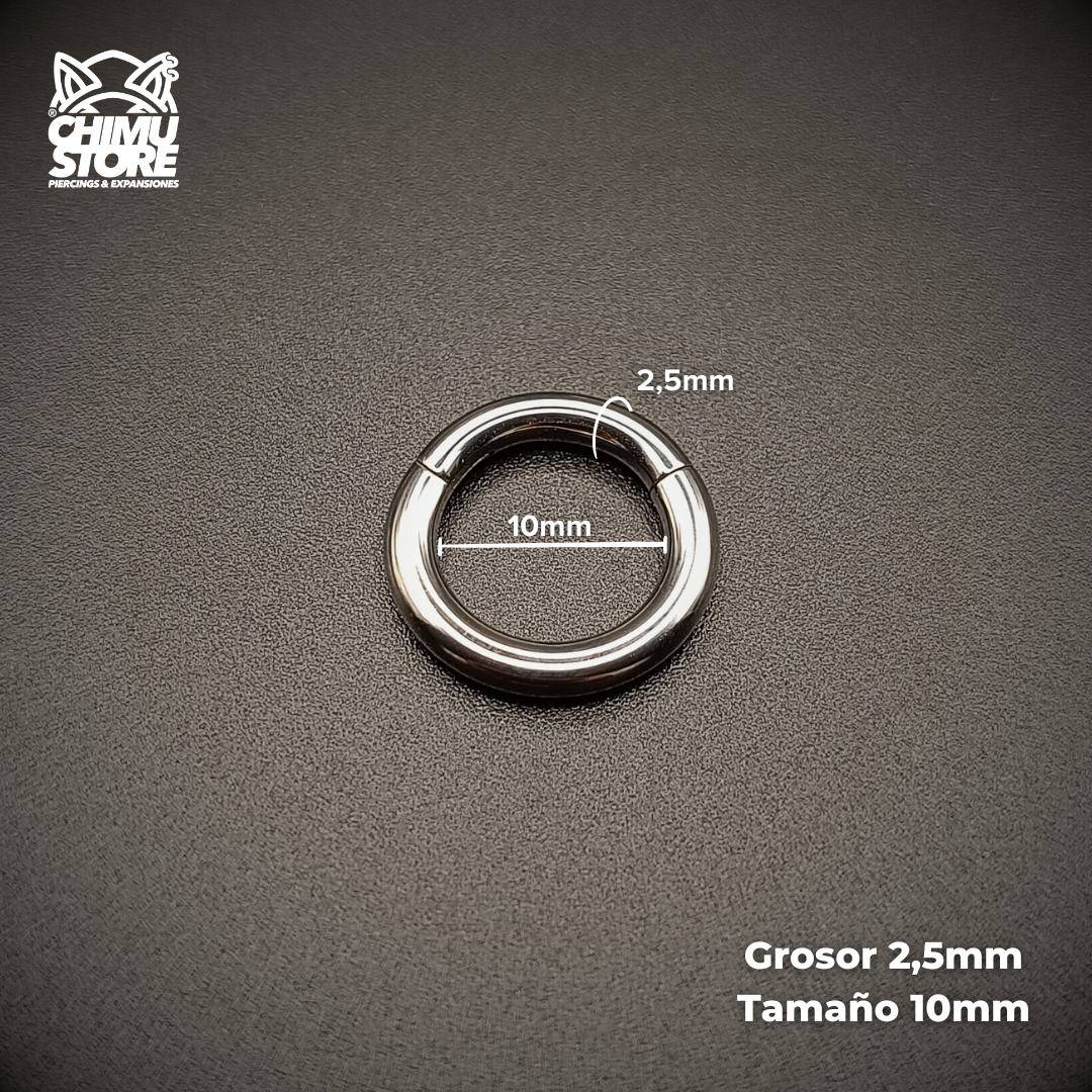 Argollas Clicker Lisas Titanio ASTM F-136 - para Expansiones desde 2,5mm (10G)