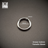 Argollas Clicker Lisas Titanio ASTM F-136 - para Expansiones desde 2,5mm (10G)