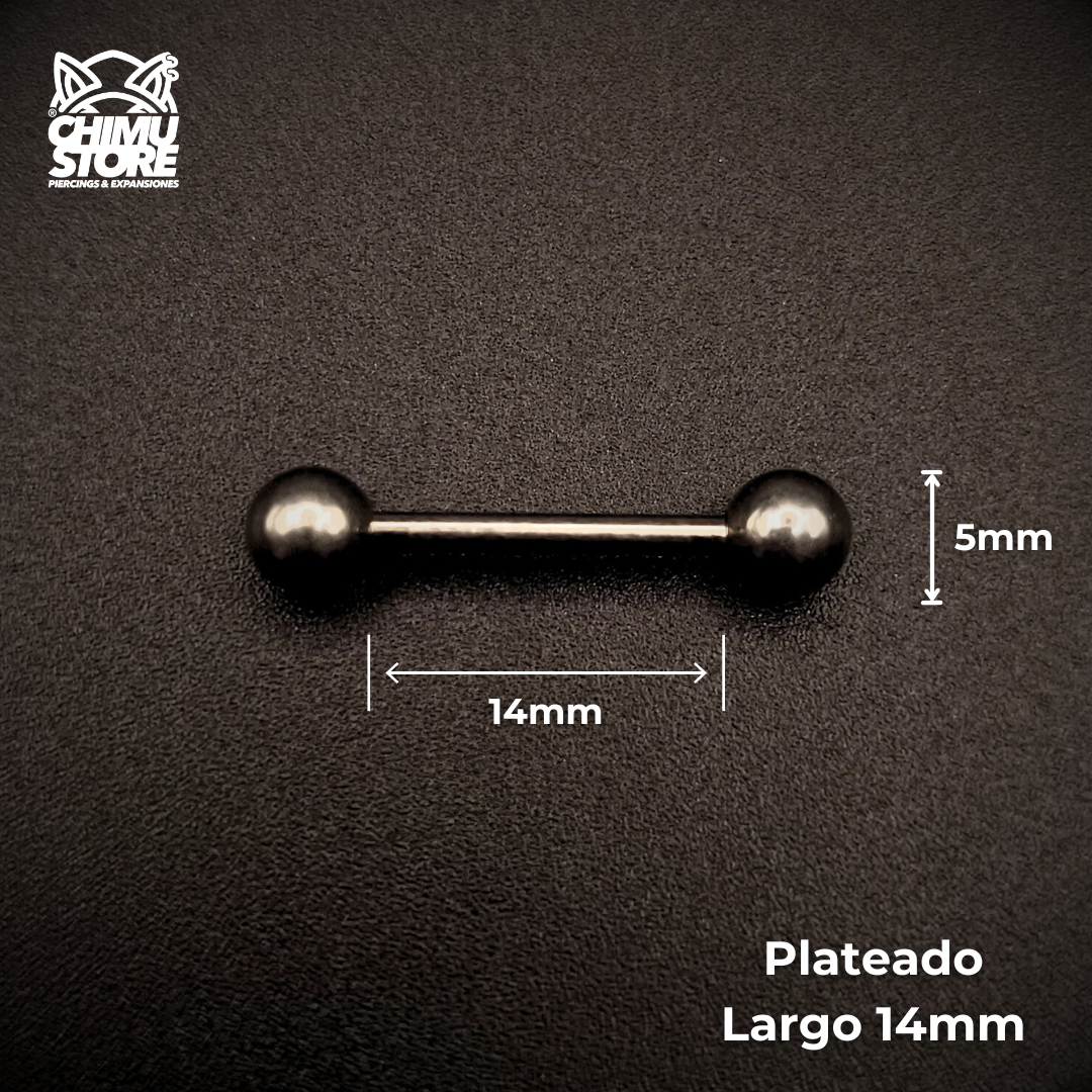 Barbell Recto (HC) Titanio G23 - Bolitas de 5mm (1,6mm;5x5) (14G)