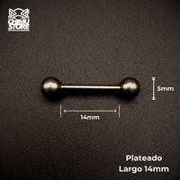 Barbell Recto (HC) Titanio G23 - Bolitas de 5mm (1,6mm;5x5) (14G)