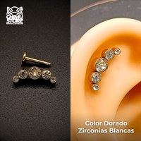 NEW Labret (HC) Titanio G23 - Cluster 5 Zirconias (1,2mm) (16G)