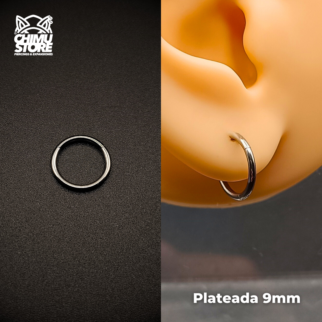 Argollas Clicker Titanio G23 - Lisas Tamaño 9mm (1,2mm) (16G)