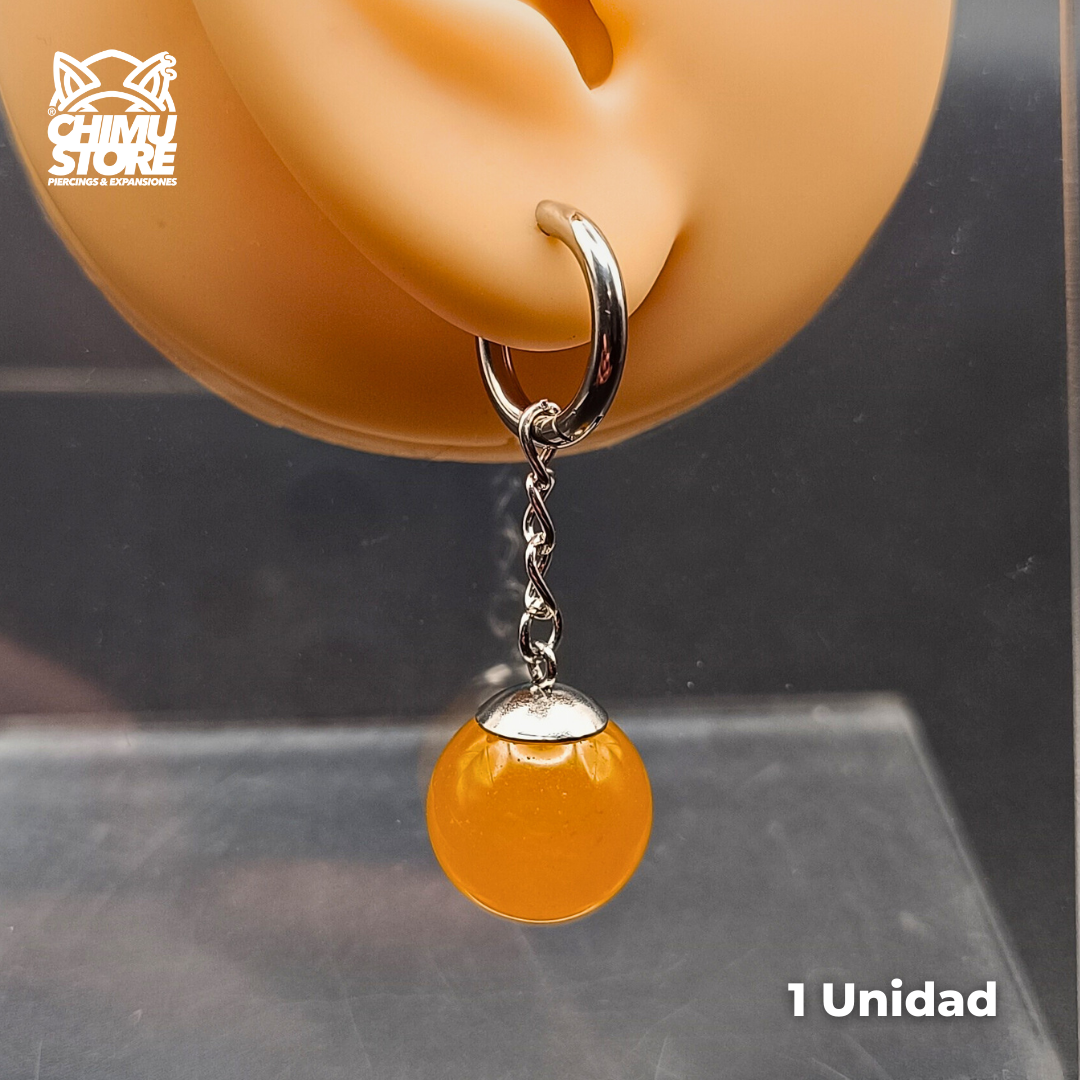 Colgante Acero Inoxidable - Aros Potara Naranjo Dragon Ball (1mm;10mm) (18G)