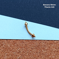 NEW Banana Rosca Externa Titanio G23 - Puntas 3mm Dorado (1,2mm) (16G)