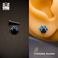 NEW Labret (HC) Titanio G23 - Patita 4 Cristales (1,2mm;8mm) (16G)