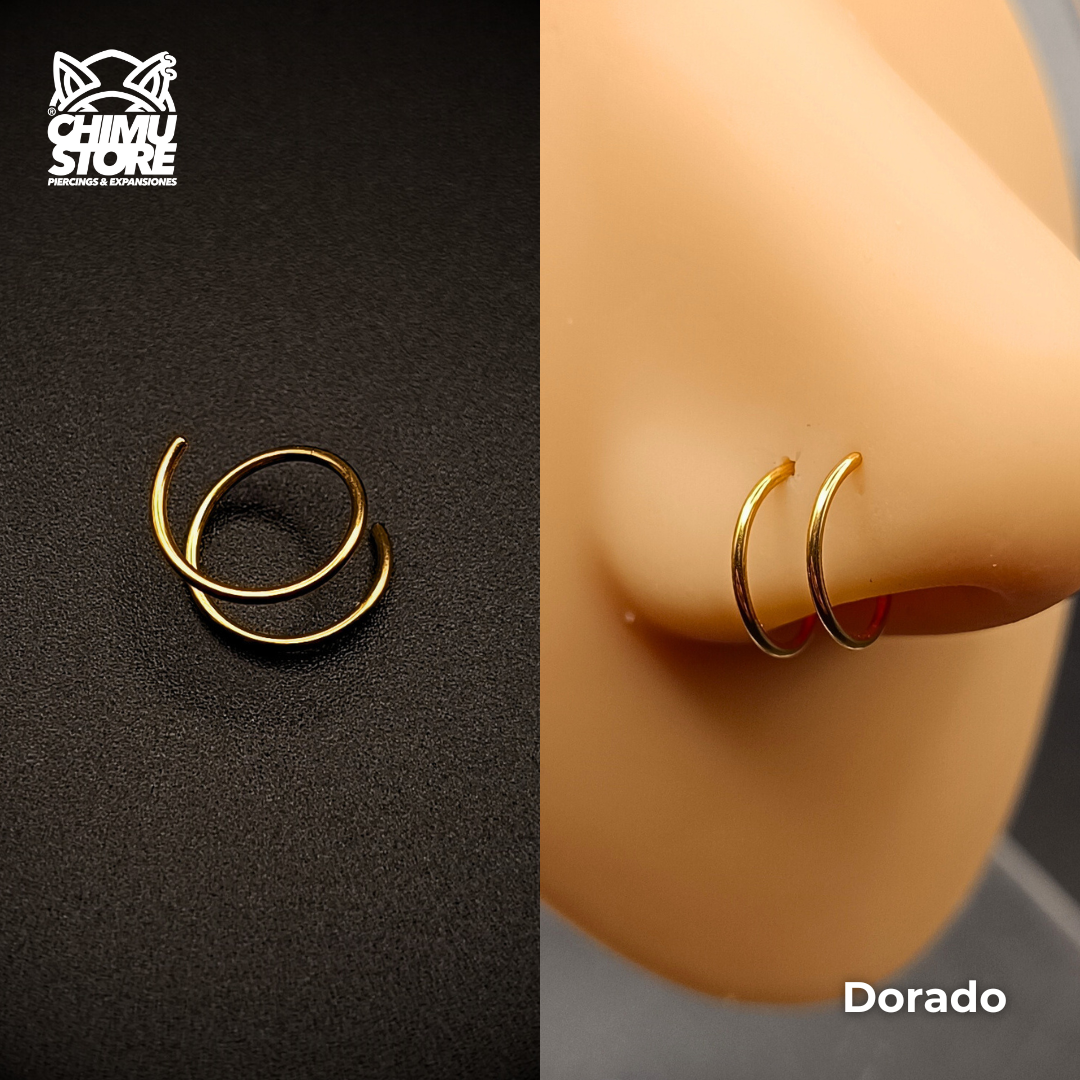 Nostril Acero Inoxidable - Doble Argolla 8mm (0,8mm;8mm) (20G)