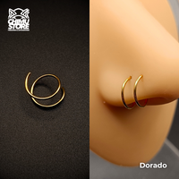 Nostril Acero Inoxidable - Doble Argolla 8mm (0,8mm;8mm) (20G)