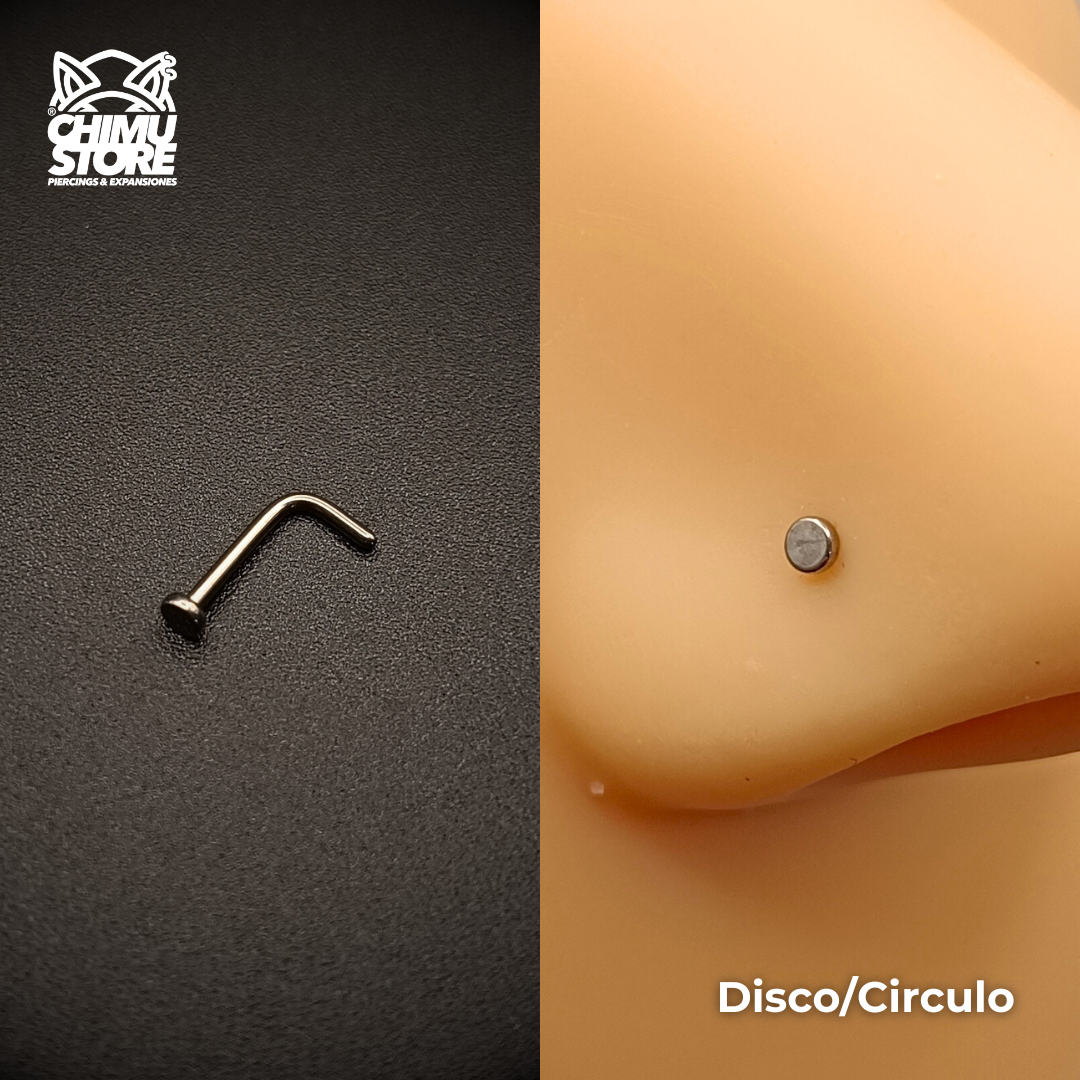 NEW Nostril Forma de L Titanio G23 - 5 Diseños (0,8mm;6+4mm) (20G)
