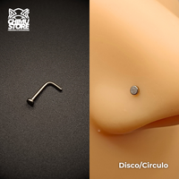 NEW Nostril Forma de L Titanio G23 - 5 Diseños (0,8mm;6+4mm) (20G)