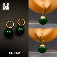 NEW Colgante Acero Inoxidable - Aros Potara Verde Black Goku (1mm;10mm) (18G)