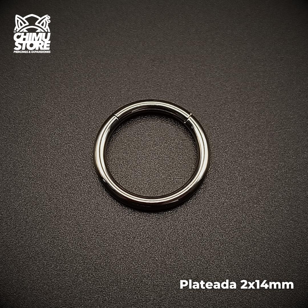 NEW Argollas Clicker Titanio G23 - Plateadas (2mm) (12G)