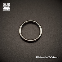 NEW Argollas Clicker Titanio G23 - Plateadas (2mm) (12G)