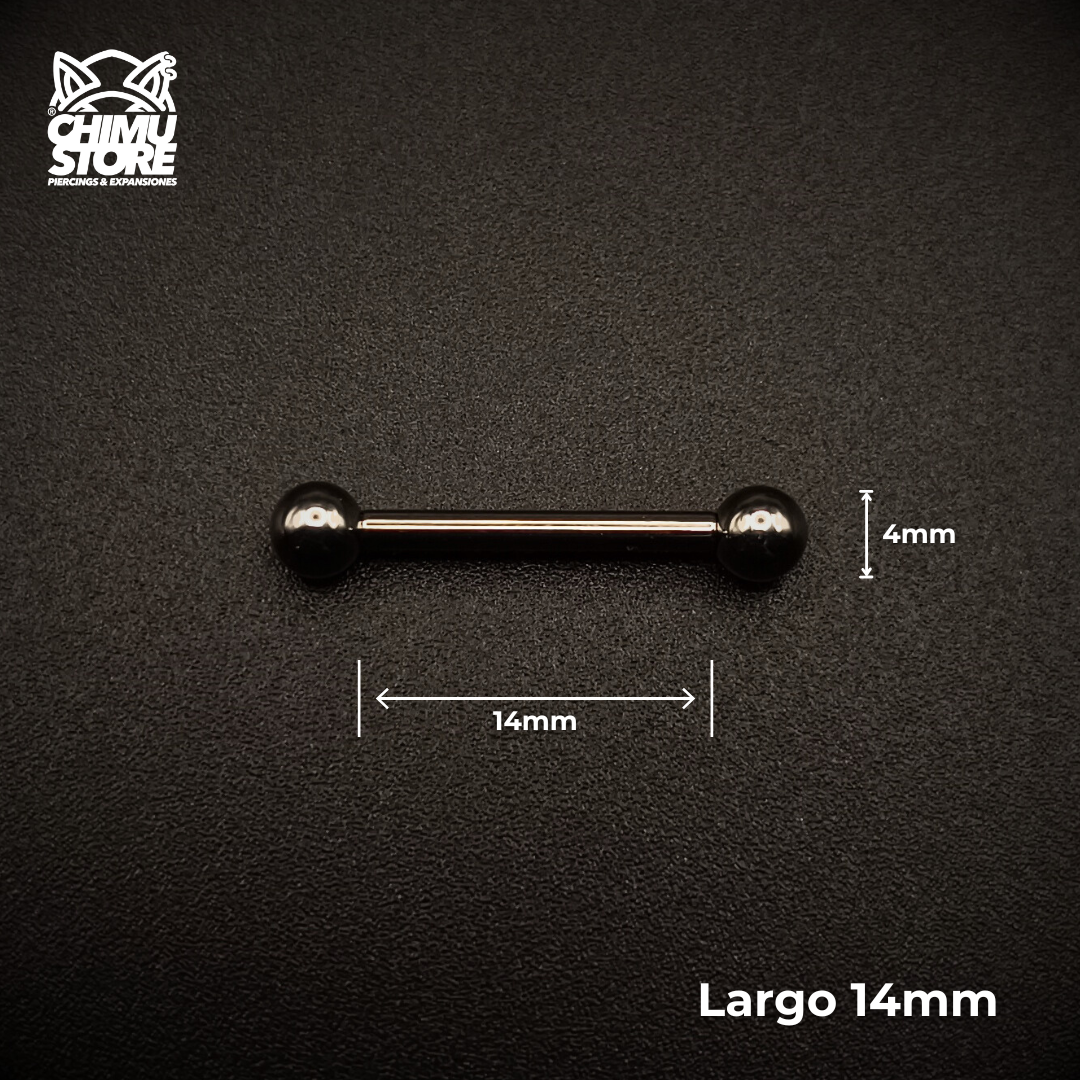 NEW Barbell Recto (HC) Titanio ASTM F-136 - Bolitas de 4mm (1,6mm) (14G)