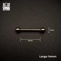 NEW Barbell Recto (HC) Titanio ASTM F-136 - Bolitas de 4mm (1,6mm) (14G)