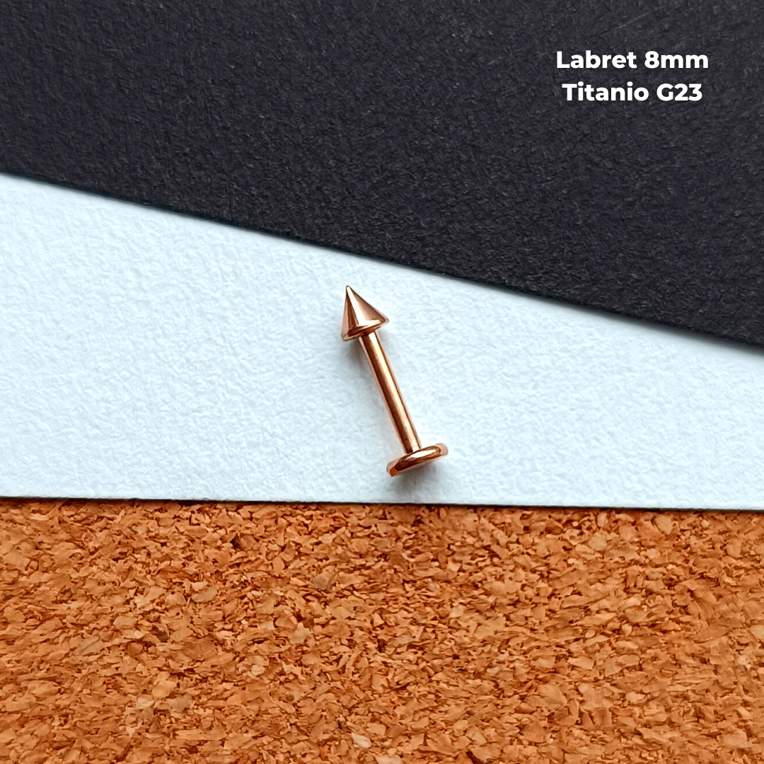 NEW Labret Titanio G23 - Rose Gold Puntas 3mm (1,2mm) (16G)