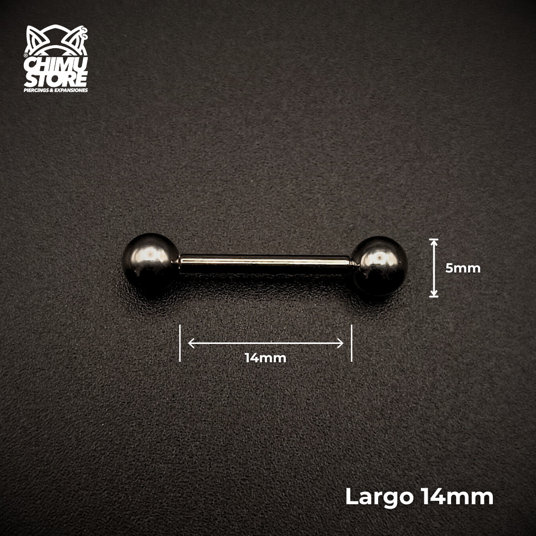 NEW Barbell Recto (HC) Titanio ASTM F-136 - Bolitas de 5mm (1,6mm) (14G)