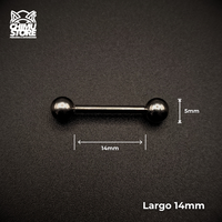 NEW Barbell Recto (HC) Titanio ASTM F-136 - Bolitas de 5mm (1,6mm) (14G)