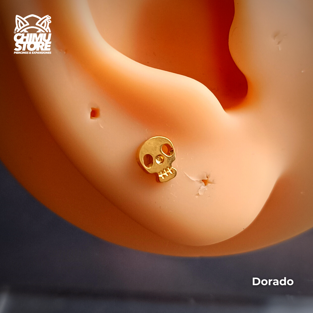 NEW Labret Rosca Interna Titanio ASTM F-136 - Calavera (1,2mm;6mm) (16G)